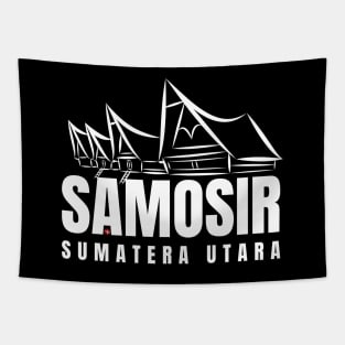 Rumah Adat Samosir - White Tapestry