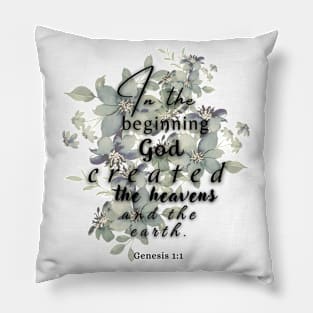 Genesis 1:1 Famous Verses From The Bible Pillow