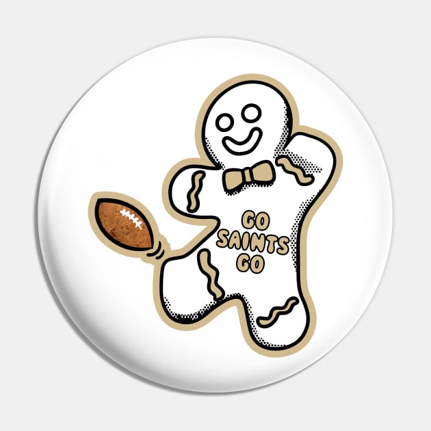 New Orleans Saints Gingerbread Man Pin by Rad Love