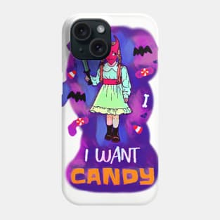 I Want Candy (Devil Girl with Knife) Phone Case