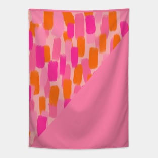 Pink and Orange Brush Stroke Colour Block Tapestry