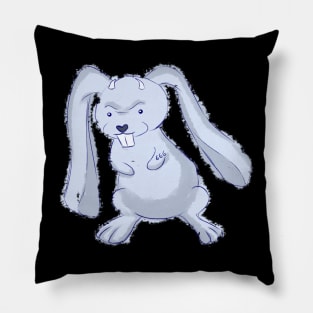 Blue evil cute rabbit Pillow