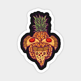 Pineapple and Pizza Tropical Summer Art Magnet