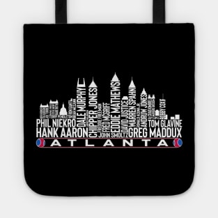 Atlanta Baseball Team All Time Legends Atlanta City Skyline Tote