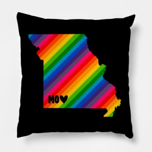 USA States: Missouri (rainbow) Pillow