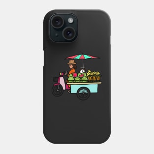 Street food motorcycle selling tropical fresh fruit, Thailand. Phone Case