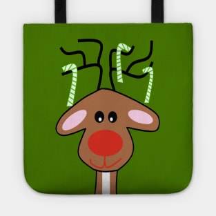 REINDEER Christmas Green Tote