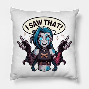 jinx arcane i saw that Pillow