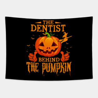 Mens The CHEF Behind The Pumpkin T shirt Funny Halloween T Shirt_DENTIST Tapestry