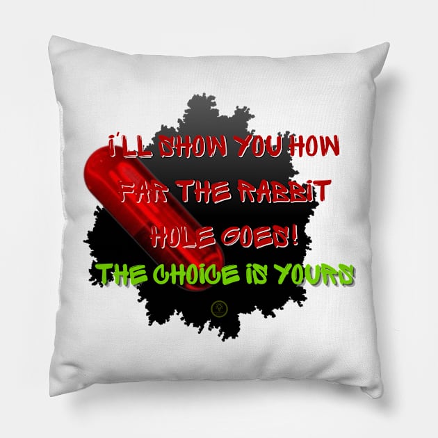 Red pill Pillow by Showcase arts