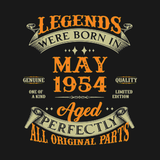 69th Birthday Gift Legends Born In May 1954 69 Years Old T-Shirt