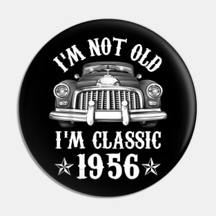 66 Year Old Vintage 1956 Classic Car 66th Birthday Gifts Pin