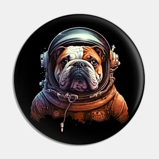 Bulldog Astronaut Pin