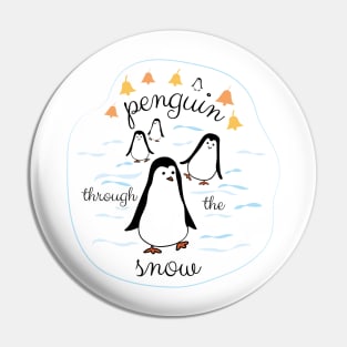 Penguin Through the Snow, Jingle Bells, for light backgrounds Pin