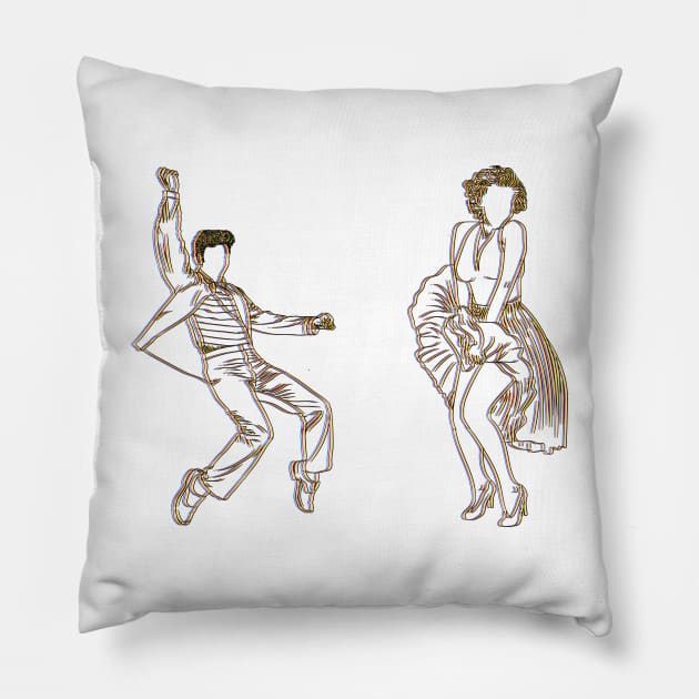 Elvis and Marilyn CMYK Pillow by Vector-Market