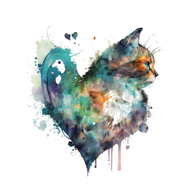 A nice Cat heart drawing by KhaledAhmed6249