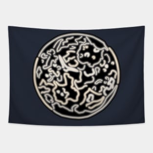 Electric Solar System Grey Ghostly Neon Mercury Tapestry