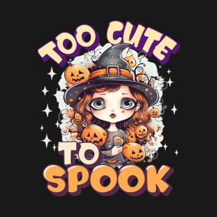 Too Cute To Spook Redhead Chibi Anime Witch T-Shirt