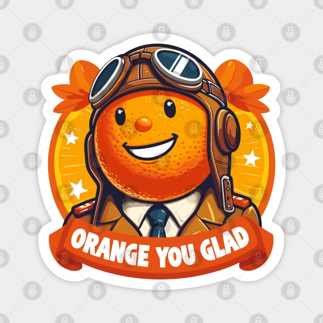 Orange You Glad: Vintage Pilot Fun Magnet by SimplyIdeas