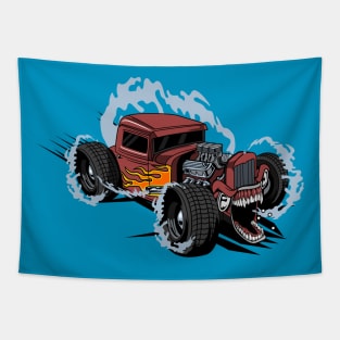 Hot road monster car Tapestry