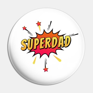 Father's Day Superdad Retro Comic Pop Art Pin