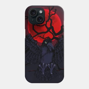Blood Moon Crow Phone Case