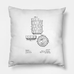 Pool Table Pocket Vintage Patent Hand Drawing Pillow