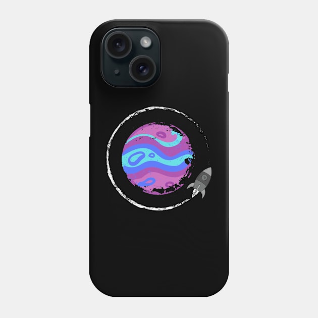 rocket around the planet Phone Case by simple.seven