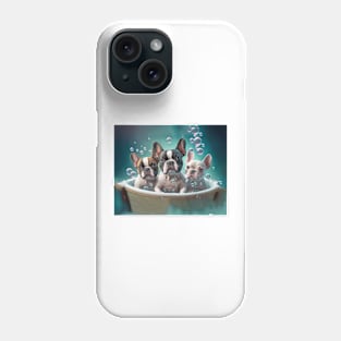 French Bulldog Puppies in Bubble Bath Phone Case