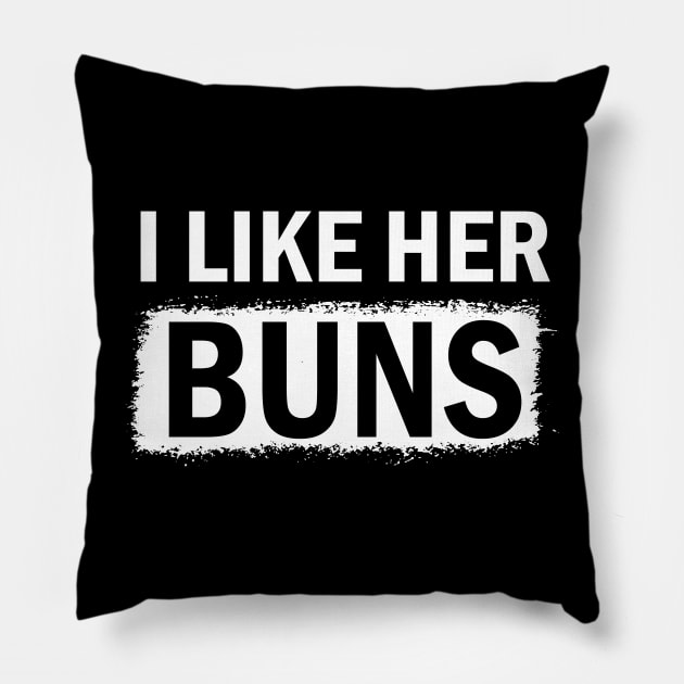 I Like His Guns I Like Her Buns Couple Matching Pillow by LotusTee