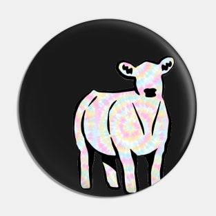 Rainbow Tie Dye Cow Silhouette  - NOT FOR RESALE WITHOUT PERMISSION Pin