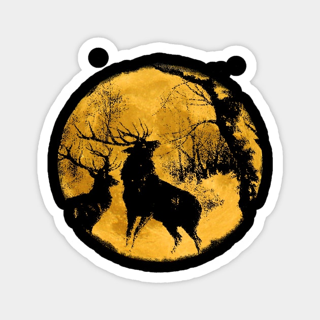 Deer in the forest Magnet by hardcore repertoire