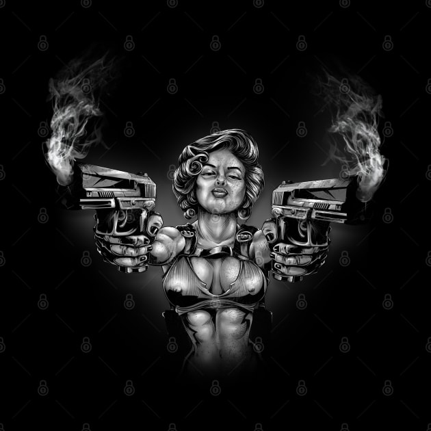 Monroe with guns by Chack Loon