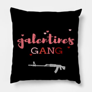 Retro 2022 Valentine's Day Galentines Gang Funny T-Shirt Pillow