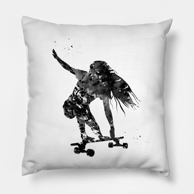 Skateboarder Pillow by erzebeth