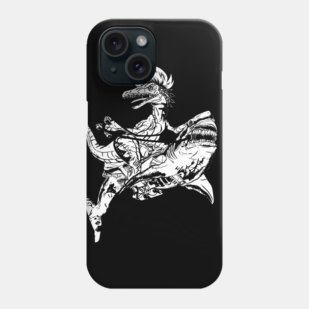 Raptor Riding Shark Phone Case by MysticMoonVibes