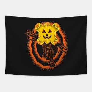 Halloween Pumpkin Monster Tapestry