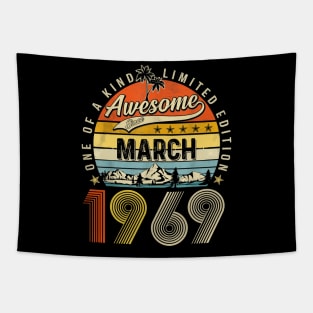 Awesome Since March 1969 Vintage 54th Birthday Tapestry