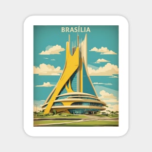 Brasilia Brazil Vintage Tourism Travel Poster Magnet