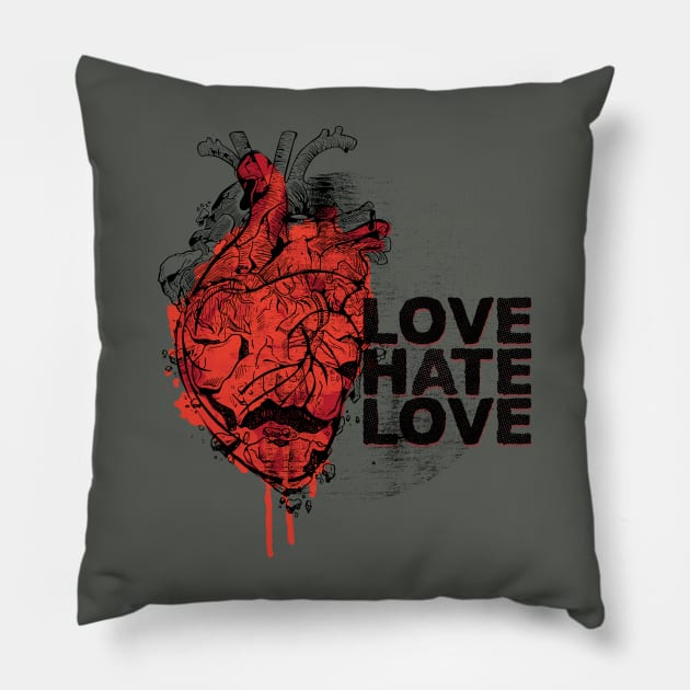 Love Hate Love Pillow by RepubliRock