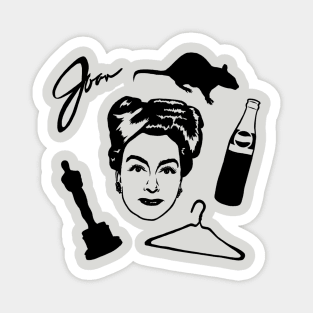 Joan Crawford Inspired Illustration. Rat, Oscar, Wire Hangers, Mommie Dearest, Pepsi Cola Magnet