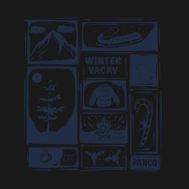 Vacation Cozy Winter Block Print Aesthetic by panco