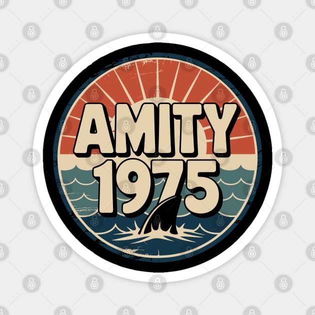 Amity 1975 Retro Vintage Beach Magnet by JessArty