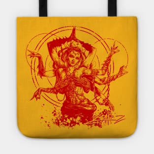 Kali Goddess Red Ink Transparent Tote