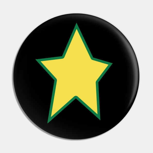 Yellow Star Green Out Line Graphic Pin by ellenhenryart