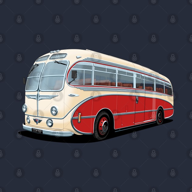 1952 AEC Regal Coach in white and red by candcretro