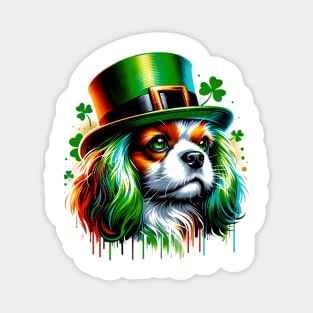 English Toy Spaniel Revels in Saint Patrick's Day Magnet