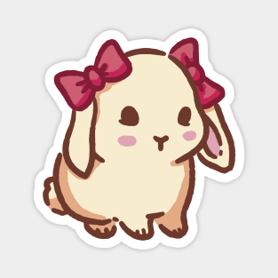 Cute coquette bunny with bows Magnet