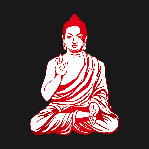 Buddha (red) by emptyspaceshop