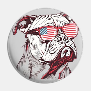 American 4th July Dog #6 Pin